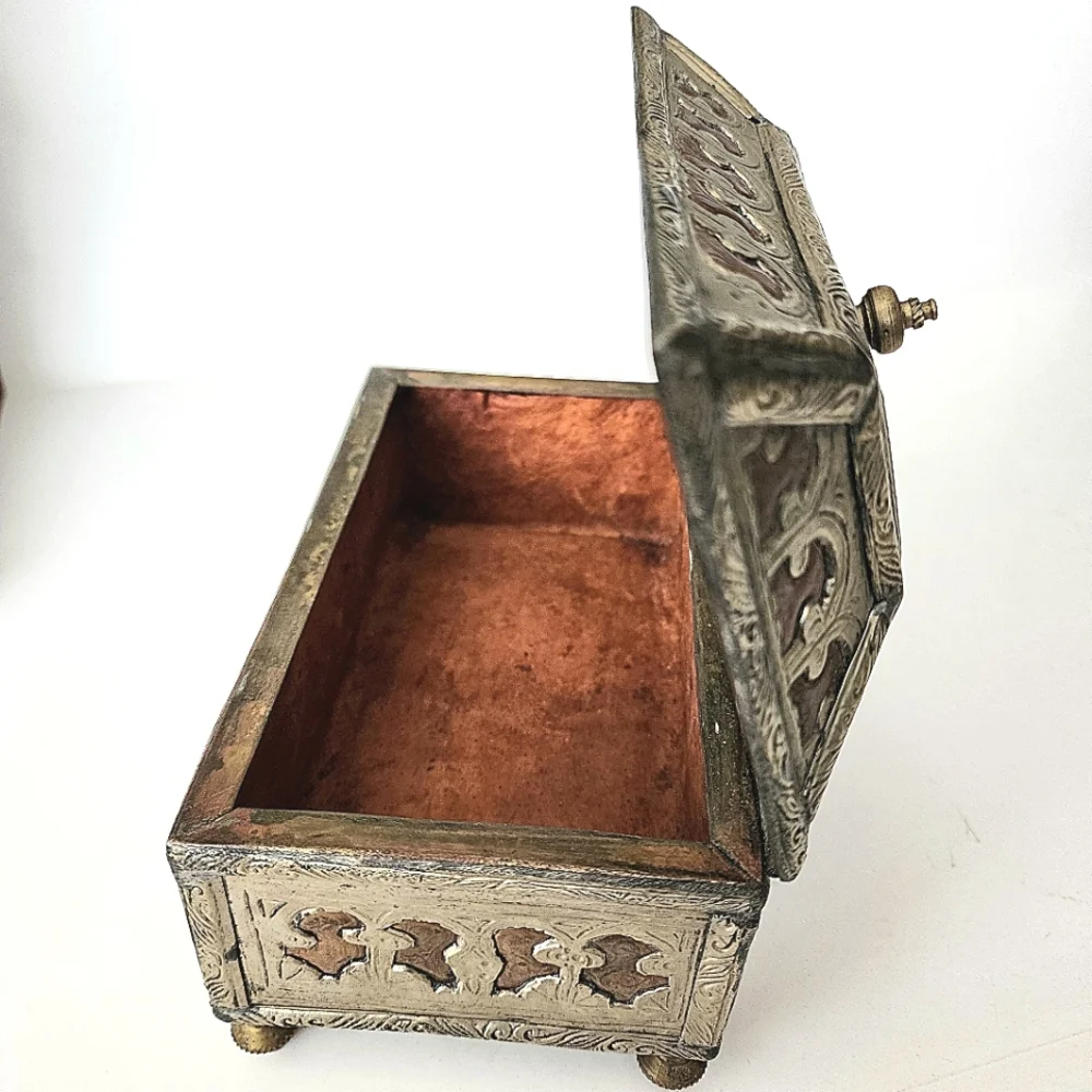Vintage Moroccan Jewelry Chest Casket